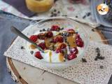 Receta Skyr bowl con frutos rojos, mantequilla de cacahuete y chocolate