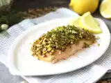 Receta Salmón en costra de pistachos