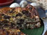 Receta Quiche sin masa con champiñones, beicon y queso cottage