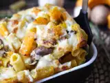Receta Pasta al horno con calabaza, setas y bechamel
