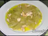 Receta Pencas de cardo en salsa verde con langostinos (martin serna)