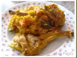 Receta Arroz con paletillas de conejo y verduras