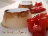 Receta Flan de nata con fresas