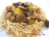 Receta Fideos chinos con cerdo picante