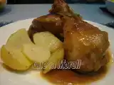 Receta Muslos de pollo en salsa de manzana y champiñones
