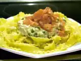 Receta Pasta con esparragos trigueros, nata, cebolla caramelizada y salmón ahumado