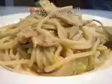 Receta Pasta con pollo en salsa de manzana y nata.