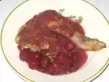 Receta Pollo con salsa de cerezas