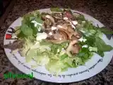 Receta Ensalada de champiñones y queso ligero.