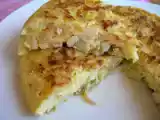 Receta Tortilla de bacalao con cebolla caramelizada. paso a paso