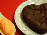 Receta Valentino de chocolate con helado de mango y fresa