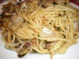 Receta Espaguetis con setas y chirlas