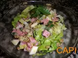 Receta Fresca ensalada de jamón dulce y manzana.