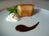 Receta Corona de flan de huevo y bizcocho con naraja confitada
