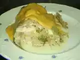 Receta Brótola rellena con salsa de ajos