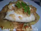 Receta Merluza con salsa de almendras y patatas