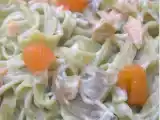 Receta Pasta con salmón ahumado y champiñones.