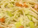 Receta Espaguetis con puerros y zanahorias