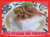 Receta Pota guisada con pimientos