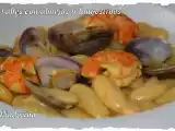 Receta Fabes tiernas con almejas y langostinos