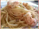 Receta Tallarines con gambas y albahaca
