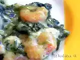 Receta Espinacas a la crema con gambas