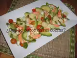Receta Tumbadito de aguacates y langostinos en vinagreta.