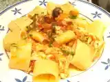 Receta Paccheri con salsa di pollo (pasta con salsa de pollo)