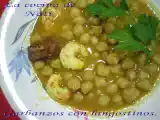 Receta Garbanzos con langostinos