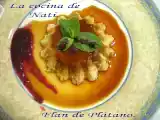 Receta Flan de plátano.