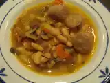 Receta Zuppa di fagioli con salsiccia (sopa de alubias con butifarra)