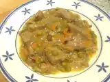 Receta Guiso de ternera con setas y guisantes