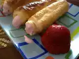 Receta Canutos de hojaldre rellenos de merengue francés de fresas