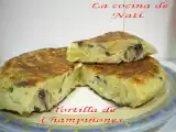 Receta Tortilla de patatas y champiñones.