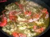 Receta Colas de rape con gambas
