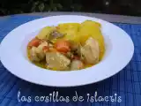 Receta Pollo con patatas, zanahorias y guisantes en fussioncook