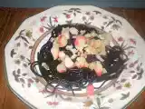 Receta Espaguetis nero di sepia con gambas