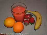 Receta Zumo de naranja, fresas y plátano