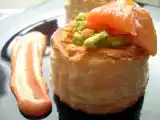 Receta Volovanes rellenosde aguacate y salmón. paso a paso