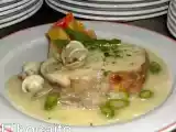 Receta Rape asado con su velouté y chirlas