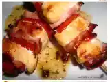 Receta Brochetas de pollo con bacon y pimiento