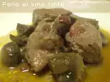 Receta Guiso de pollo al vino tinto con champiñones