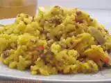 Receta Arroz con champiñones y salteado de pimiento rojo