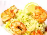 Receta Arroz largo con gambas y aguacate