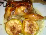 Receta Picantones al horno con manzana