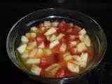 Receta Macedonia de frutas con jugo de naranja.