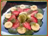 Receta Fresas y plátanos con coulis de kiwi