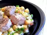 Receta Ensalada de garbanzos con atún a la plancha
