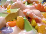 Receta Ensalada de langostinos y mandarina y filetes al brandy tikka masala