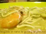 Receta Lenguado en salsa de gulas y langostinos